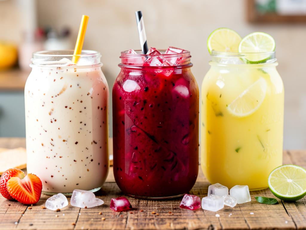 Colorful aguas frescas: horchata, jamaica and limón